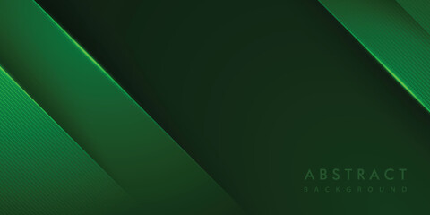 Wall Mural - dark green abstract background with modern light effects and realistic shadows