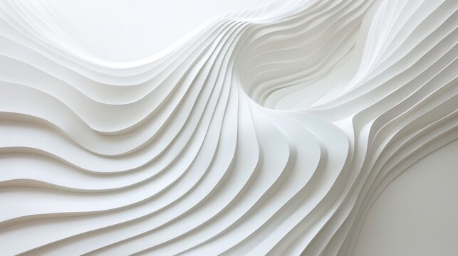 Monochromatic Abstract Digital Artwork with Smooth, Flowing Curves and Minimalist Dune-Like Design