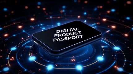 Poster - Futuristic Digital Product Passport Concept Representing AI Innovation in Retail