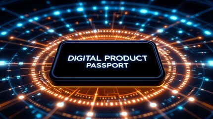 Poster - Futuristic Digital Product Passport Concept Representing AI Innovation in Retail