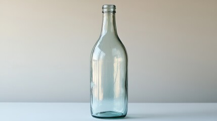 Poster - empty glass bottle on a minimalistic background perfect for product displays or packaging designs