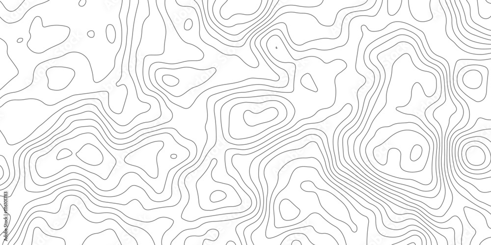 White Abstract Map Pattern White background topography contour map with black curve lines. luxury ...