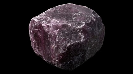 Poster - Raw amethyst crystal showcasing rich purple hues against a black background emphasizing its natural beauty and unique texture