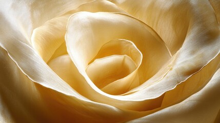 Poster - Soft cream silk fabric showcasing intricate textures resembling a delicate flower petal in natural light. Perfect for elegant design concepts.