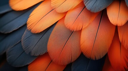 Poster - Colorful bird feathers displaying shedding patterns influenced by hot weather conditions.