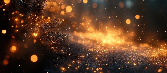 Poster - Magical bokeh lights and shimmering sparkles creating a festive atmosphere for Christmas and New Year celebrations