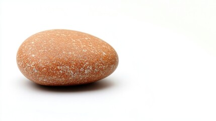 Poster - smooth brown stone isolated on clean white background showcasing natural textures and earthy tones f
