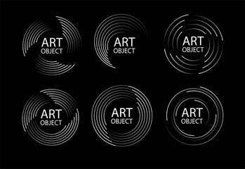Wall Mural - speed lines in circle form. radial speed lines in circle form. black thick halftone dotted speed lin