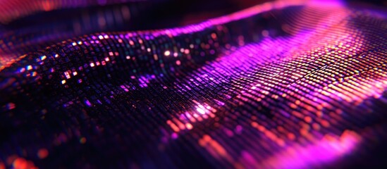 Poster - colorful sequined fabric texture with shimmering light reflections creating an eye-catching vibrant 