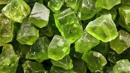 Aufkleber - Close up of vibrant green rock sugar crystals arranged in a textured pattern suitable for culinary or decorative purposes