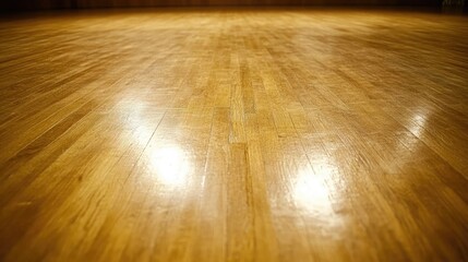 Poster - smooth polished wooden floor surface with reflections creating a warm and inviting background for va