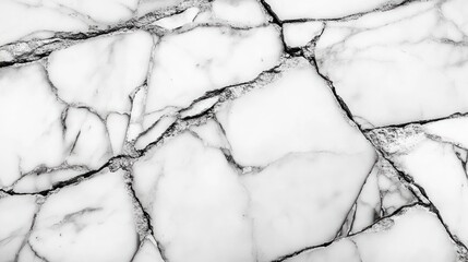Aufkleber - Black and White Abstract Marble Texture with Broken Tile Patterns for Elegant Wall Decor