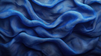 Aufkleber - Blue cotton polyester fabric texture with rustic crumpled appearance ideal for background design and fashion textile applications