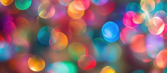 Poster - Colorful bokeh lights creating a festive atmosphere during the Christmas holiday season for seasonal celebrations and decorations.