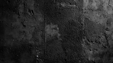 Poster - Textured black concrete surface background with weathered and worn details for artistic and design applications.