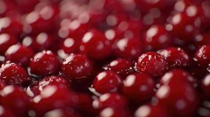 Aufkleber - Fresh red berries gleaming in water highlighting their vibrant color and texture perfect for food photography and natural product presentations