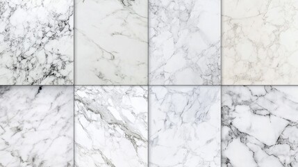 Poster - High resolution marble stone texture collection versatile for interior design and flooring applications