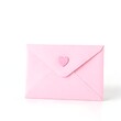 © DesignINKZ - Romantic Pink Envelope with Heart Sticker, Minimalist Love Note Concept