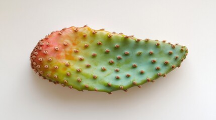 Aufkleber - Cactus segment with colorful hues and spines isolated on a white background for botanical and design purposes