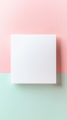 Poster - A pristine square canvas is centered between two pastel colors, creating a serene atmosphere