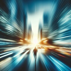 Fototapete - A blurred image of a moving object Represents motion change and