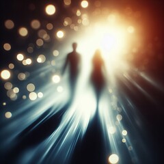 Poster - A blurred image of light and shadow Represents the interplay of