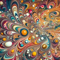 Poster - A paper marbler's pattern liquefies colors swirling into new psy