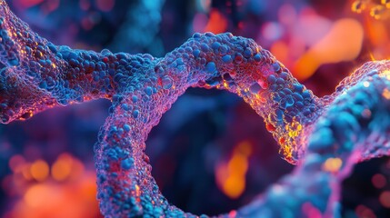 Poster - Abstract representation of molecular structures in vibrant color