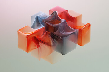 Poster - a colorful abstract artwork made of overlapping shapes