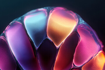 Fototapete - a close up of a colorful vase with a black background