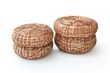 © darshika - Wicker poufs isolated on white background