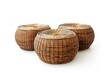 © darshika - Wicker poufs isolated on white background