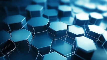 Blue hexagon background