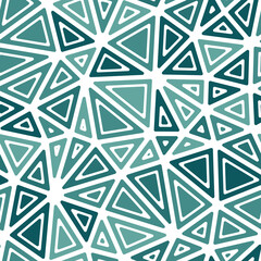 Poster - Triangles vector pattern. Rounded solid shapes in frames. Large triangles size. Multiple colors style. Repeatable pattern. Stylish vector tiles. Seamless vector illustration.