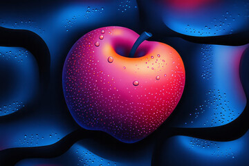 Poster - an apple with water drops on it