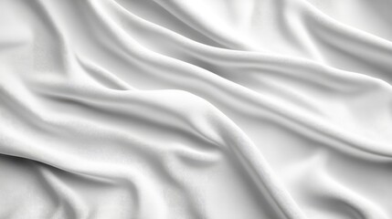 Poster - Elegant white silk fabric texture with soft folds and natural draping, perfect for fashion and interior design backgrounds.
