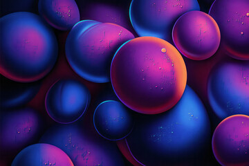 Poster - a bunch of purple and red spheres