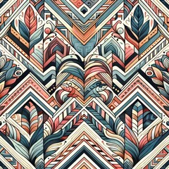 Poster - Chevron Patterns A repeating pattern of chevrons in different co