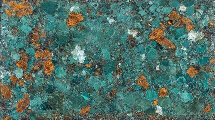 Poster - Textured abstract background of aged cement featuring vibrant stains and mineral patterns in earthy tones for creative applications.