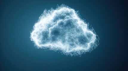 Poster - Cloud computing concept with abstract digital cloud illustration representing online data storage and transfer for business networks.