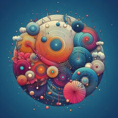 Poster - Circles Notes create concentric circles with colors and thicknes