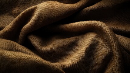 Poster - Natural burlap fabric texture with gentle folds creating a warm and rustic background suitable for various design applications