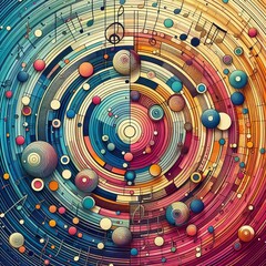 Poster - circles notes create concentric circles with colors and thicknes