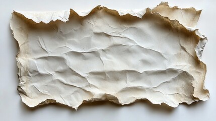 Poster - torn vintage white notebook paper with frayed edges and adhesive tape on a clean background for arti