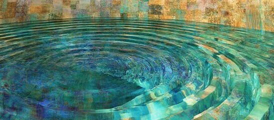 Poster - Tranquil Water Ripples in Artistic Textured Background for Calming Visuals