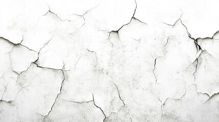 Poster - Aged wall texture with cracked and peeling white paint, showcasing a distressed, grunge look ideal for backgrounds or artistic projects, texture, vintage, weathered appearance.