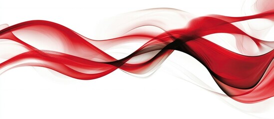 Poster - Abstract flowing red wave design with smooth transitions for artistic and technological themes suitable for various digital applications.