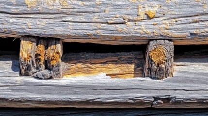 Poster - Weathered wooden panels with visible texture and rustic charm ideal for backgrounds and organic design elements.