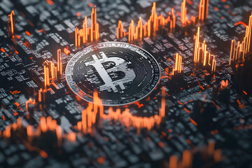 Poster - Cryptocurrency market trends digital finance visual data analysis digital environment macro view investment insights and predictions