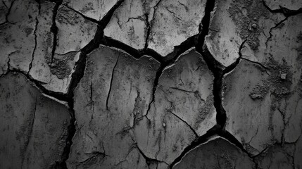 Poster - Textured cracked concrete surface creating a dramatic and aged background for design or artistic purposes.